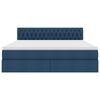 vidaXL Bett mit Stauraum und LED mit Matratze Blau 180 x 200 cm Stoff