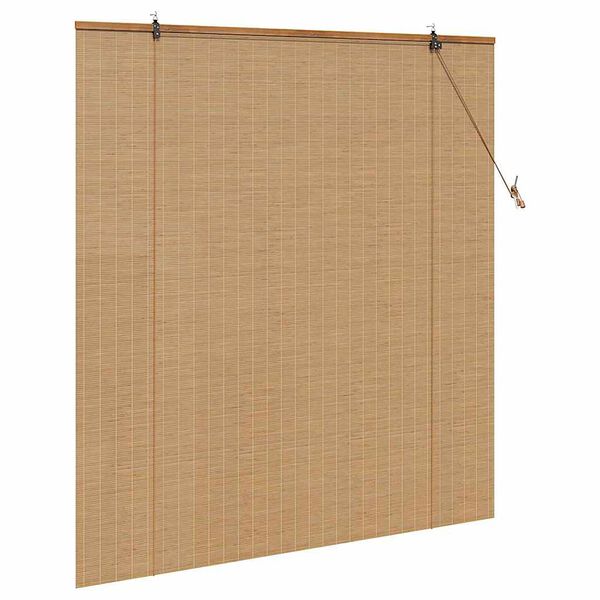 vidaXL Rollo mit Vorh&auml;ngen Braun 140 x 160 cm Bambus