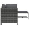 vidaXL 4-tlg. Garten-Lounge-Set mit Kissen Poly Rattan Grau