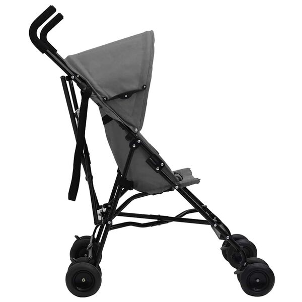 vidaXL Kinderwagen Hellgrau und Schwarz Stahl