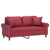 vidaXL 2-Sitzer-Sofa mit Zierkissen Weinrot 140 cm Kunstleder