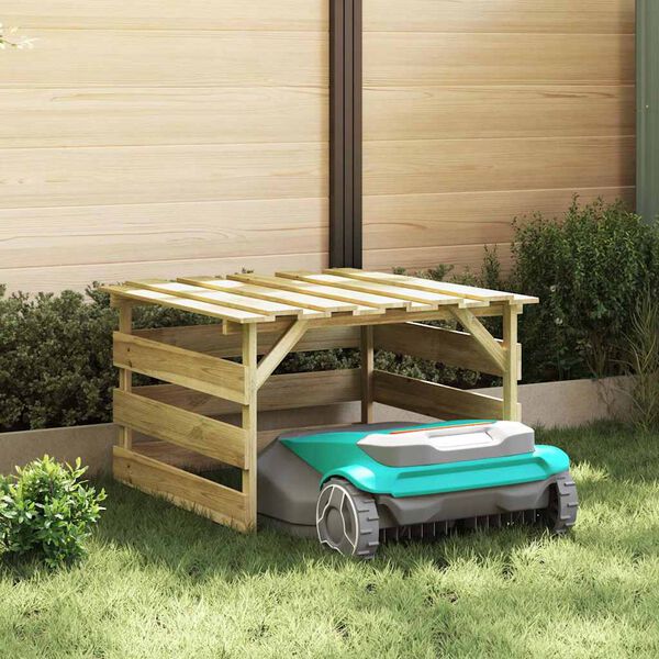 vidaXL Rasenm&auml;her Garage Braun 84 x 80 x 56 cm