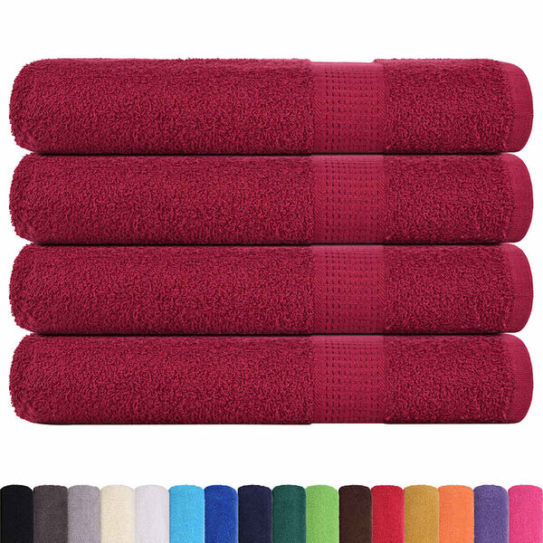 vidaXL Handt&uuml;cher FROGN 4 Stk. Bordeaux 100x200 cm 360 g/m&sup2;