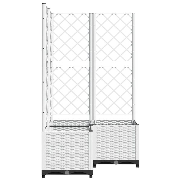 vidaXL Pflanzk&uuml;bel mit Rankgitter Wei&szlig; 80x80x136 cm PP