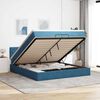 vidaXL Ottoman-Bett mit Matratze Dunkelblau 200x200 cm Samt