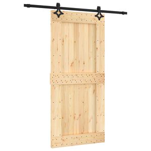 vidaXL Schiebet&uuml;r 95 x 210 cm Massivkiefer (Unbehandelt)
