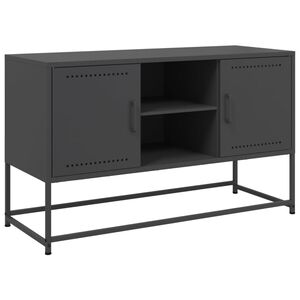 vidaXL TV-Schrank Schwarz 100,5x39x60,5 cm Stahl