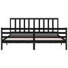vidaXL Massivholzbett mit Kopfteil Schwarz 200x200 cm