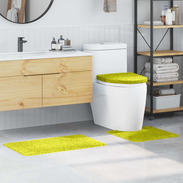 vidaXL Anti-Rutsch Badematten-Set 3 pcs Gr&uuml;n PP