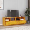 vidaXL TV-Schr&auml;nke 2 Stk. Senfgelb 67x39x44 cm Stahl
