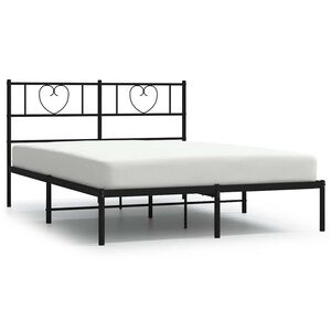 vidaXL Bettgestell mit Kopfteil Metall Schwarz 160x200 cm