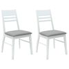 vidaXL Esszimmerst&uuml;hle 2 pcs Wei&szlig; 43 x 54 x 89 cm Massives Gummiholz