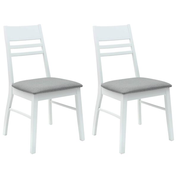 vidaXL Esszimmerst&uuml;hle 2 pcs Wei&szlig; 43 x 54 x 89 cm Massives Gummiholz