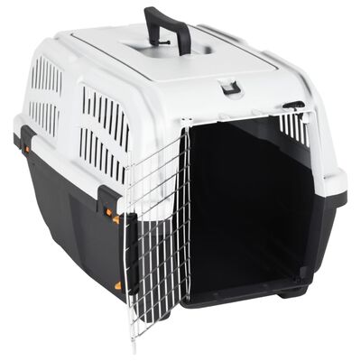 vidaXL Transportbox für Haustiere Metalltür 55x36x35 cm Polypropylen