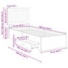 vidaXL Bettrahmen Graue Sonoma und Silber 70 x 190 cm Holzwerkstoff