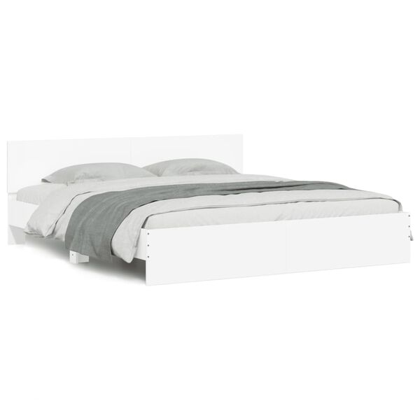 vidaXL Bettgestell mit Kopfteil Wei&szlig; 200x200 cm