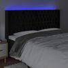 vidaXL LED Kopfteil Schwarz 203x16x118/128 cm Samt