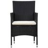 vidaXL 4-tlg. Garten-Lounge-Set mit Auflagen Poly Rattan Schwarz