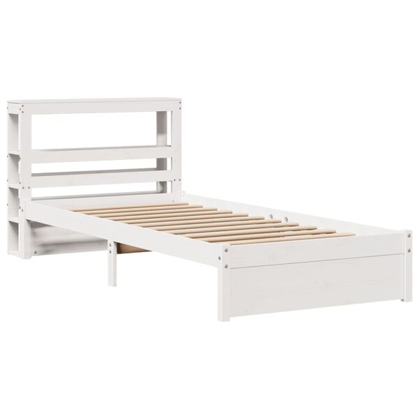 vidaXL Bettgestell mit Kopfteil ohne Matratze Wei&szlig; 100x200 cm