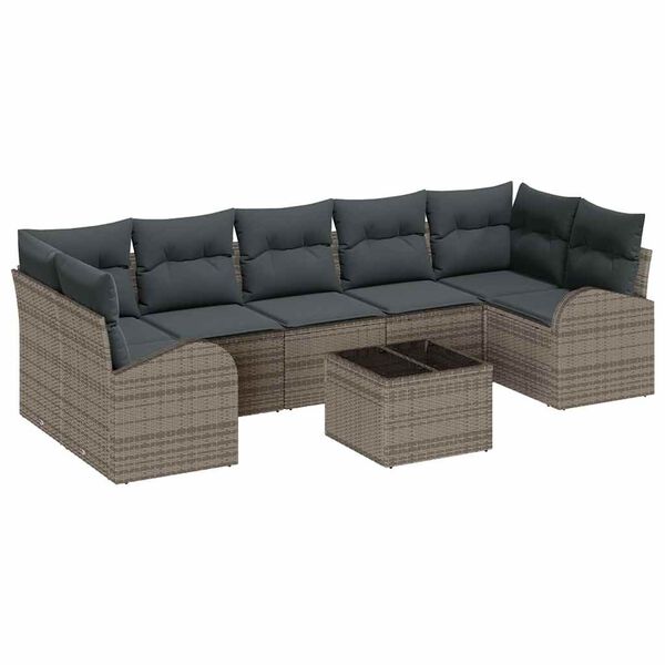 vidaXL Gartensofa-set Grau 55 x 55 x 37 cm Poly-Rattan