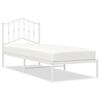 vidaXL Metallbett ohne Matratze mit Kopfteil Wei&szlig; 75x190 cm