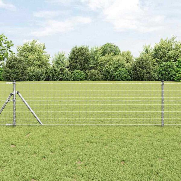 vidaXL Zaunpfosten 12 pcs Silber 60 cm Pulverbeschichteter Stahl