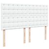 vidaXL Ottoman-Bett mit Matratzen Wei&szlig; 200x200 cm Kunstleder