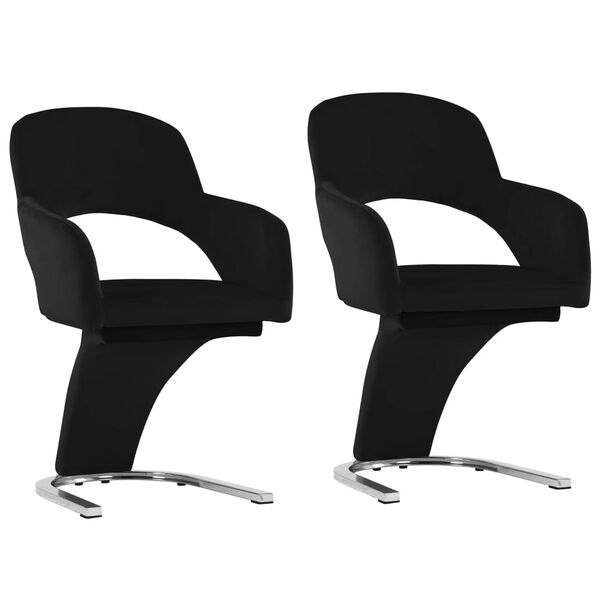 vidaXL Esszimmerst&uuml;hle 2 Stk. Schwarz Samt