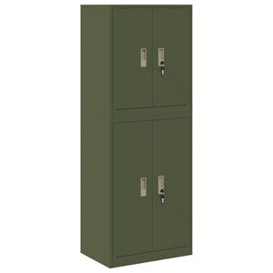 vidaXL Aufbewahrungsschrank 2 stk. Olive Gr&uuml;n 60 x 40 x 160 cm Stahl