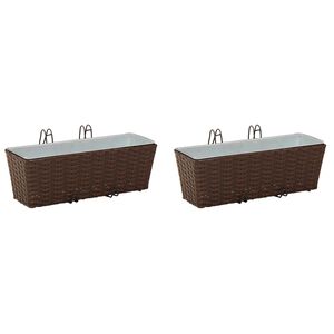 vidaXL Balkon 2 stk. Braun 50 x 17 x 17 cm Metall