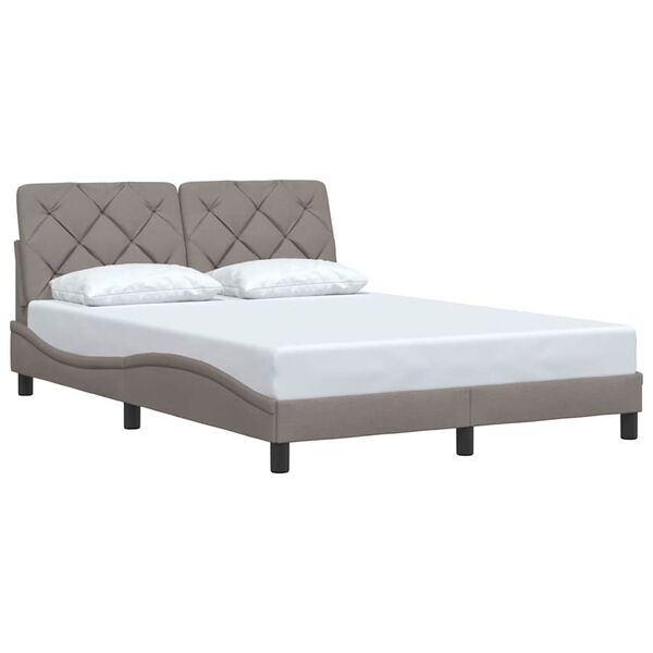 vidaXL Bettgestell ohne Matratze Taupe 140x200 cm Stoff