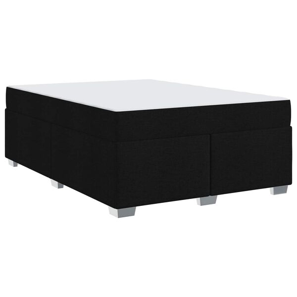 vidaXL Bettrahmen mit Matratze Schwarz 160 x 200 cm Stoff