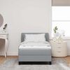 vidaXL Boxspringbett mit Matratze Hellgrau 100 x 200 cm Stoff