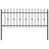vidaXL Spie&szlig;zaun ASTEN 200 x 130 cm Pulverbeschichteter Stahl Schwarz