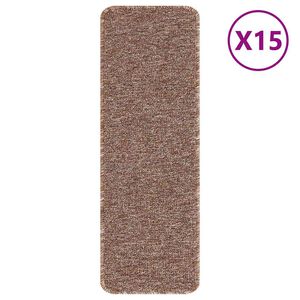 vidaXL Rutschfeste Treppenmatten 15 stk. 60 x 25 cm Braun PP
