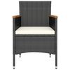 vidaXL 5-tlg. Garten-Essgruppe Poly Rattan & Massivholz Akazie Schwarz