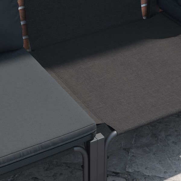 vidaXL Gartensofa-set mit Kissen 5 pcs Schwarz Stahl