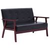 vidaXL Sofa 2-Sitzer Schwarz Kunstleder
