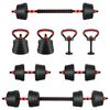 vidaXL 2-in-1 Kurzhantel Langhantel Set 30kg Schwarz und Rot
