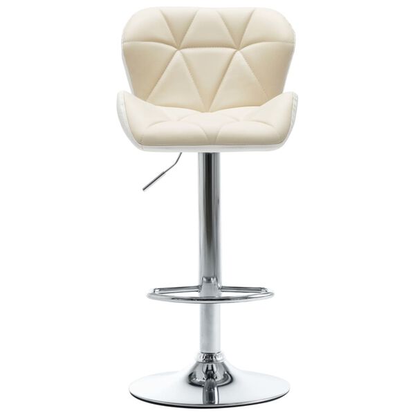 vidaXL Barhocker 2 Stk. Creme Kunstleder
