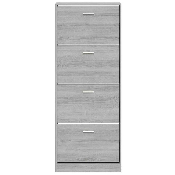 vidaXL Schuhschrank Grau Sonoma 59x17x150 cm Holzwerkstoff
