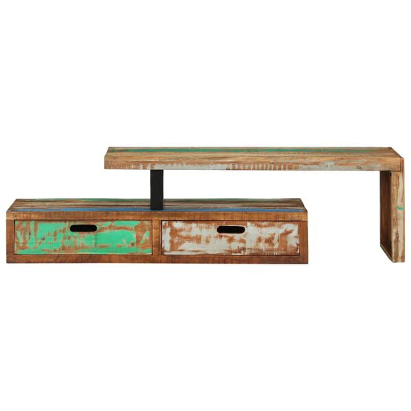 vidaXL TV-St&auml;nder (118-200) x 30 x 40 cm Massivholz Altholz