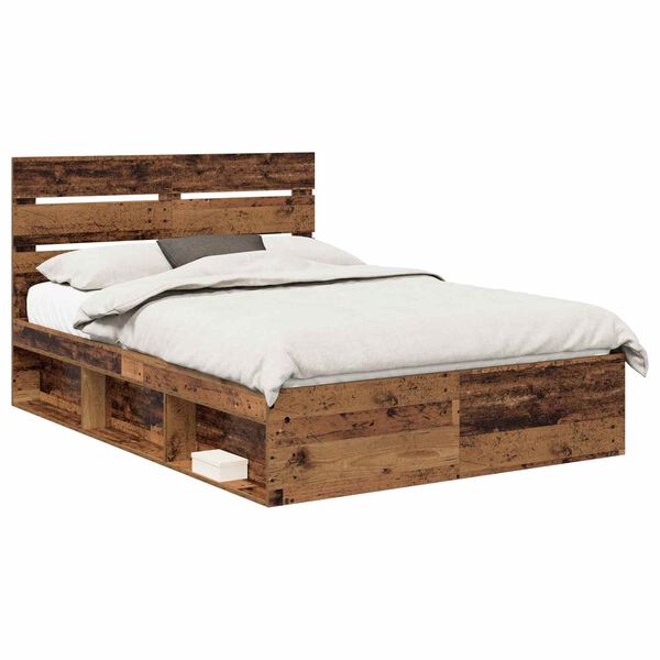 vidaXL Bettrahmen Altholz 140 x 200 cm Massives Kiefernholz