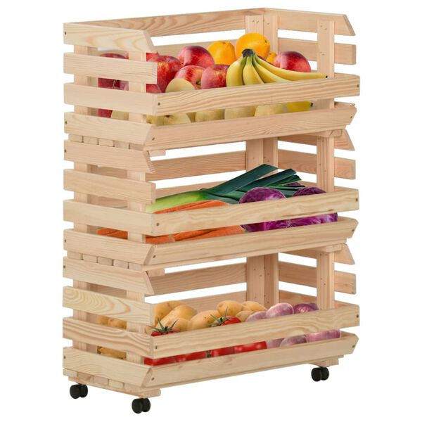 vidaXL Gem&uuml;sewagen 57x30x80 cm Massivholz Kiefer