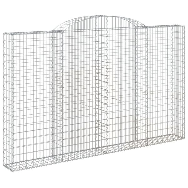 vidaXL Gabionen mit Hochbogen 4 Stk. 300x30x180/200cm Verzinktes Eisen