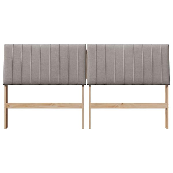 vidaXL Gepolstertes Kopfteil Taupe 200 cm Massives Kiefernholz