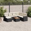vidaXL 8-tlg. Garten-Sofagarnitur mit Kissen Schwarz Poly Rattan