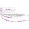 vidaXL Bettgestell mit Kopfteil Metall Schwarz 135x190 cm