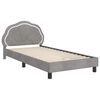 vidaXL Kinderbettgestell mit Kopfteil Hellgrau 90 x 200 cm Samt