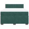 vidaXL Boxspringbett mit Matratze Dunkelgr&uuml;n 160x200 cm Samt